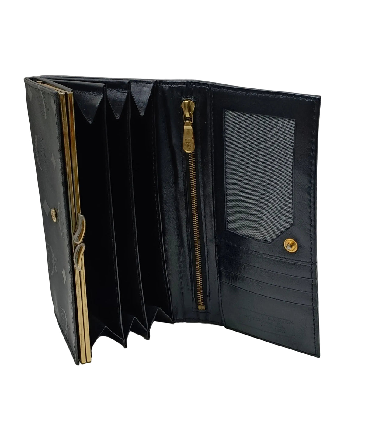 MCM Wallet-Black Visetos Leather