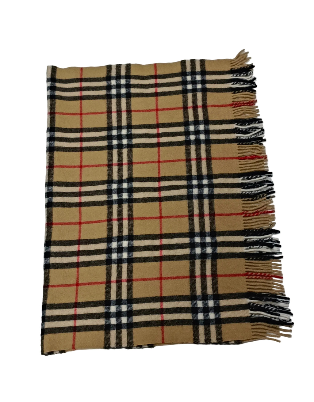 Burberry Shawl-Cotton Brown-Black-Red