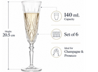 Nachtmann Lead Free Crystal Champagne Glass Set Of 6