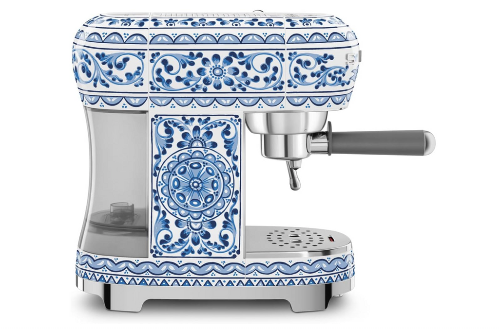 SMEG Espresso Machine Dolce Gabbana's Blu Mediterraneo Edition