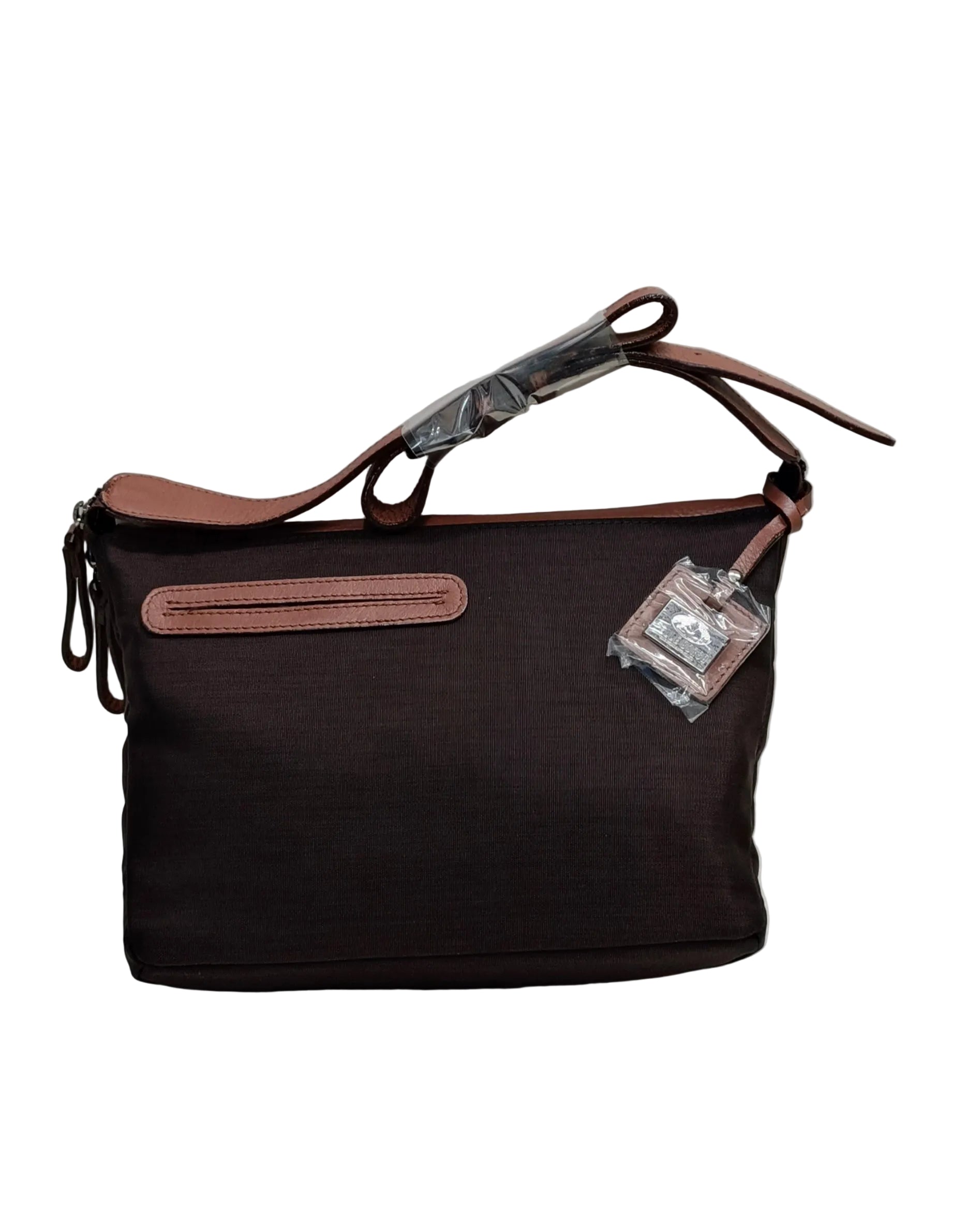 Pella Borsa Shoulder bag-Brown Leather&Nylon 1 Compartment Secondary image