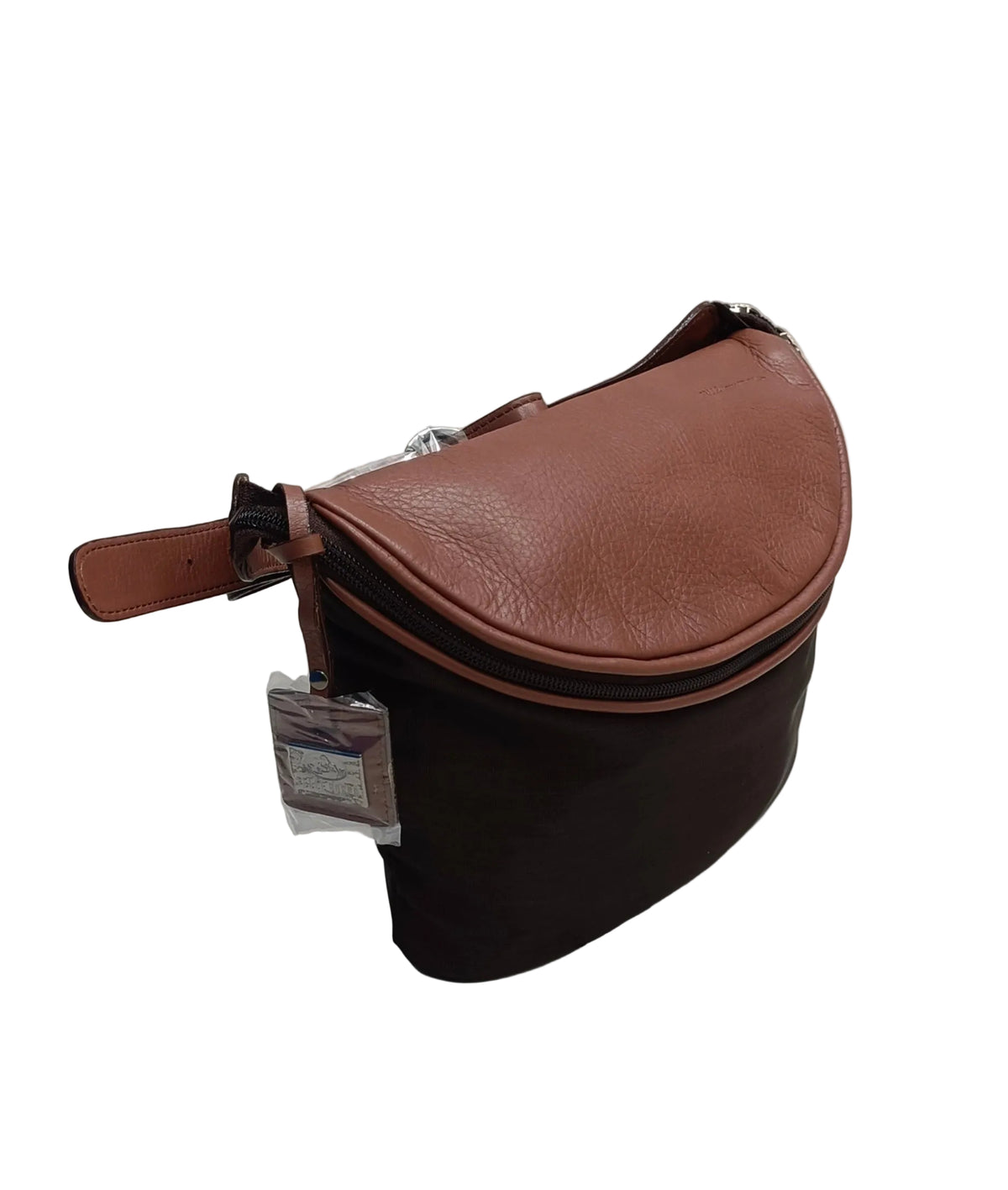 Pella Borsa Shoulder bag-Brown Leather&Nylon 1 Compartment