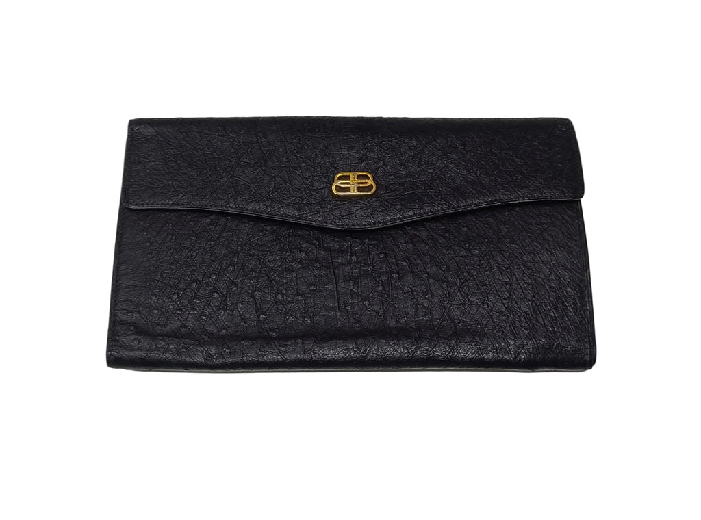 Balenciaga Long Wallet-Black Leather