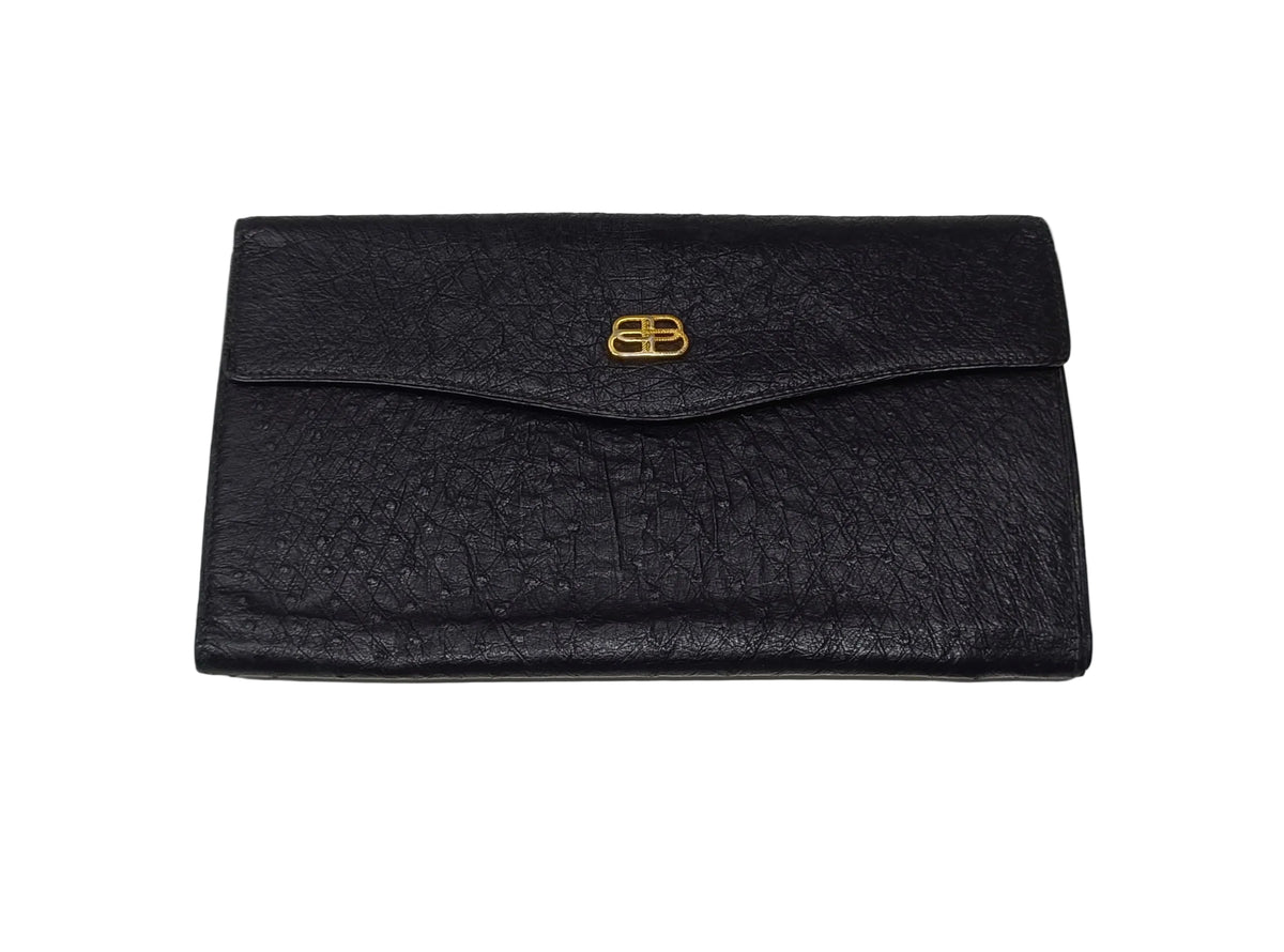 Balenciaga Long Wallet-Black Leather