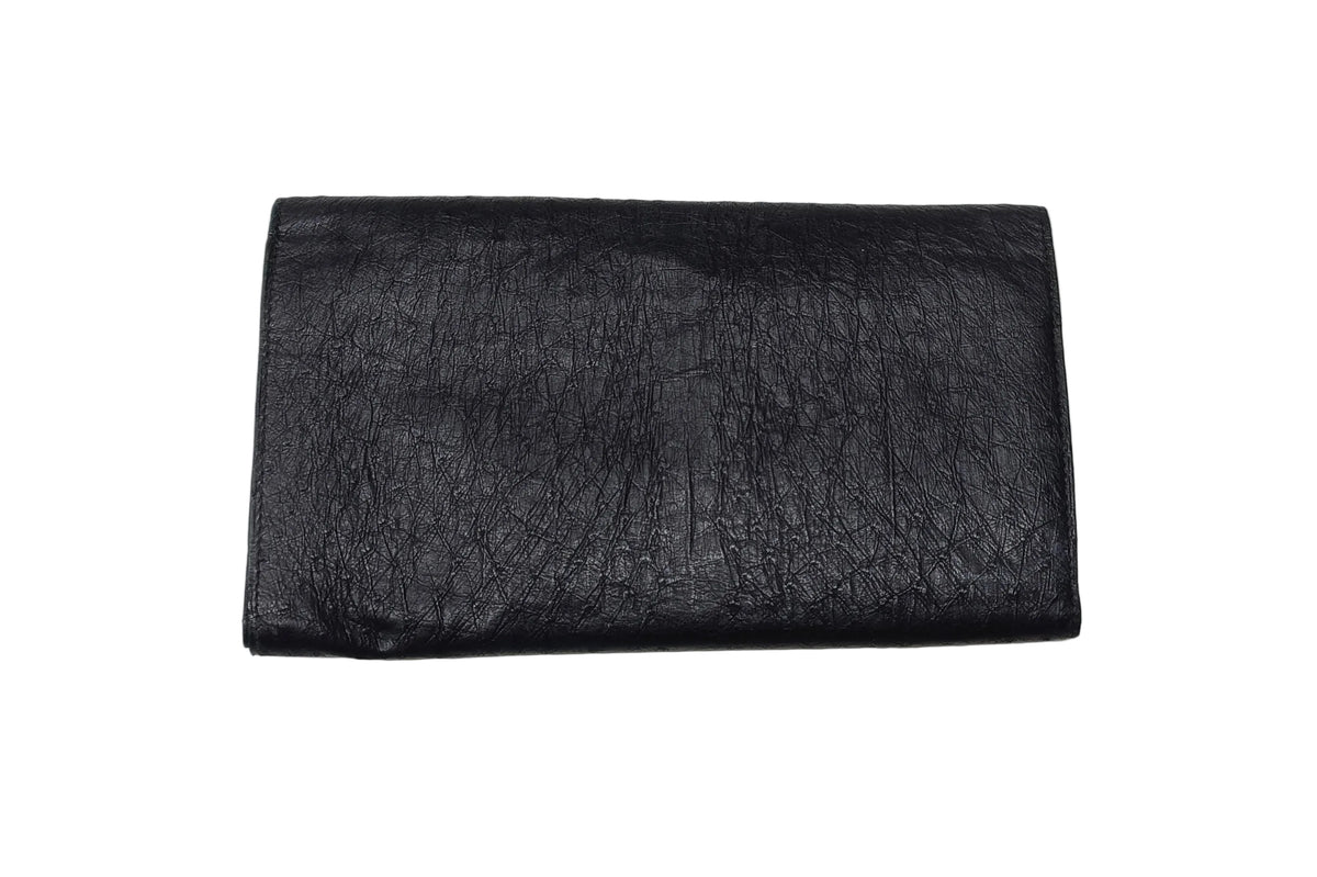 Balenciaga Long Wallet-Black Leather