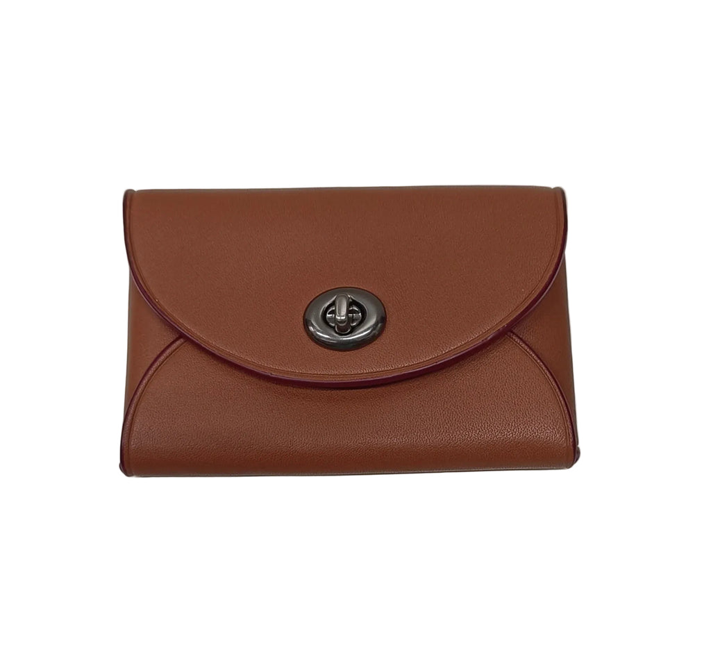 Coach Coin Case-Brown Leather