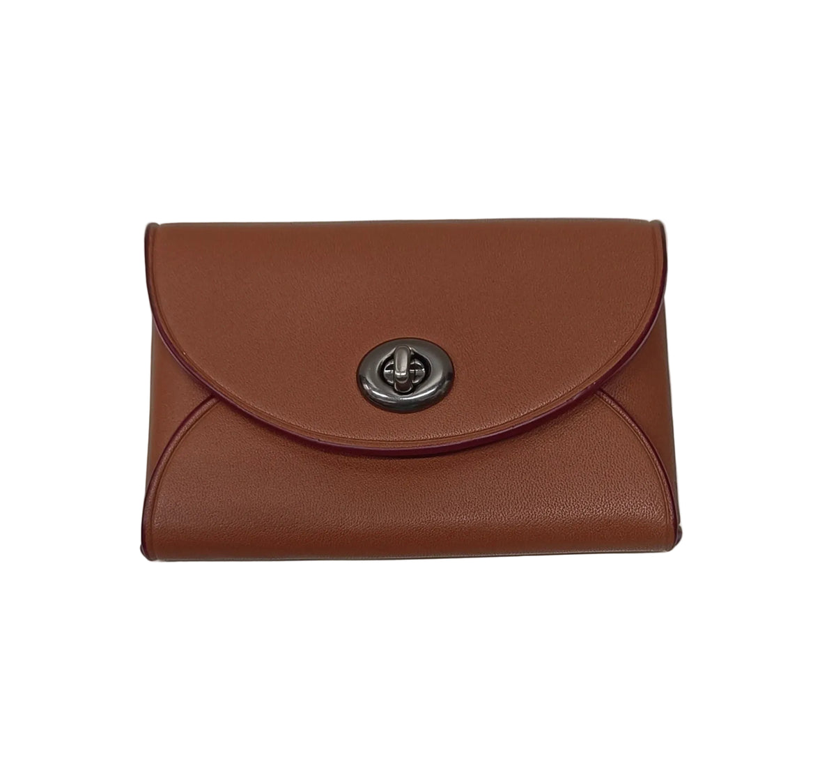 Coach Coin Case-Brown Leather