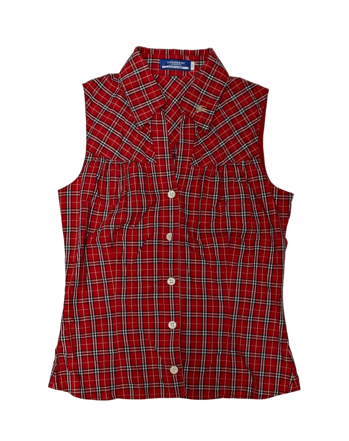 Burberry Shirt-Red Nova Checked Size 38
