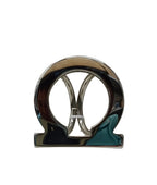 Ferragamo Made In Italy Scarf Ring-Silver Gancini & Box