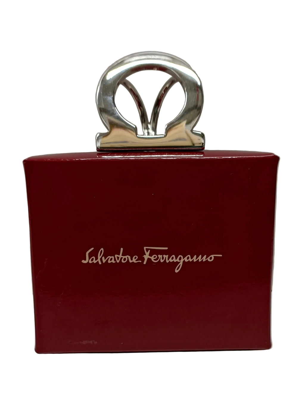 Ferragamo Made In Italy Scarf Ring-Silver Gancini & Box