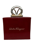 Ferragamo Made In Italy Scarf Ring-Silver Gancini & Box