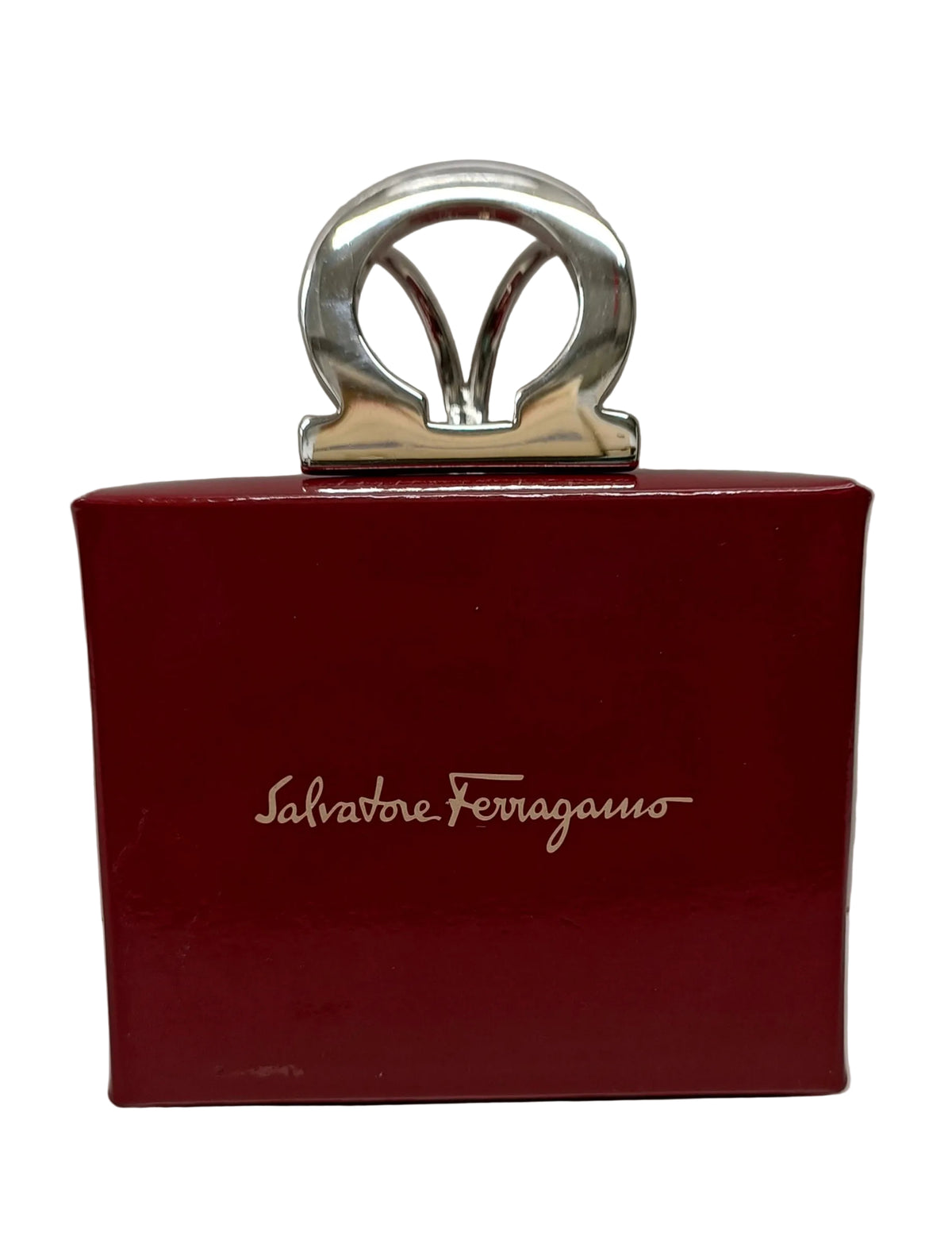 Ferragamo Made In Italy Scarf Ring-Silver Gancini & Box