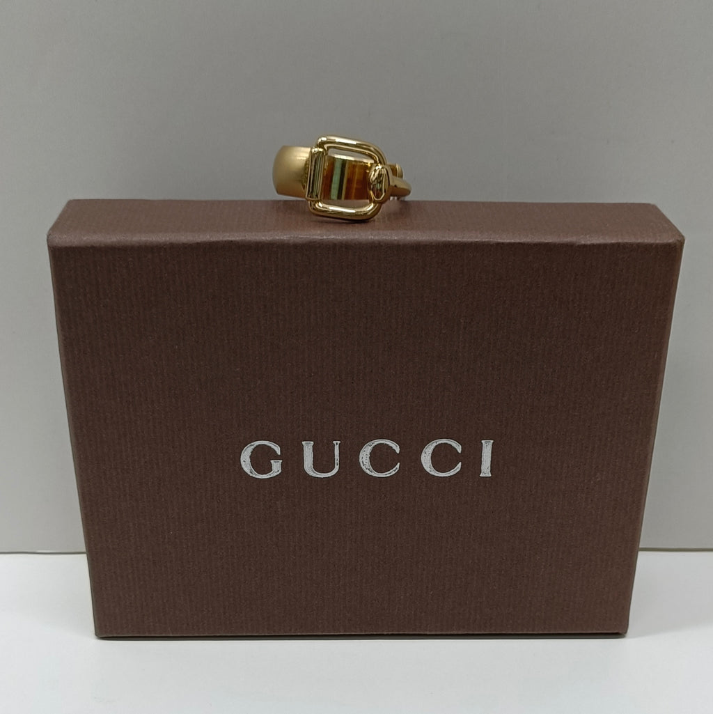 Gucci Made In Italy Scarf Ring-Gold Horsebit Box & Pouch