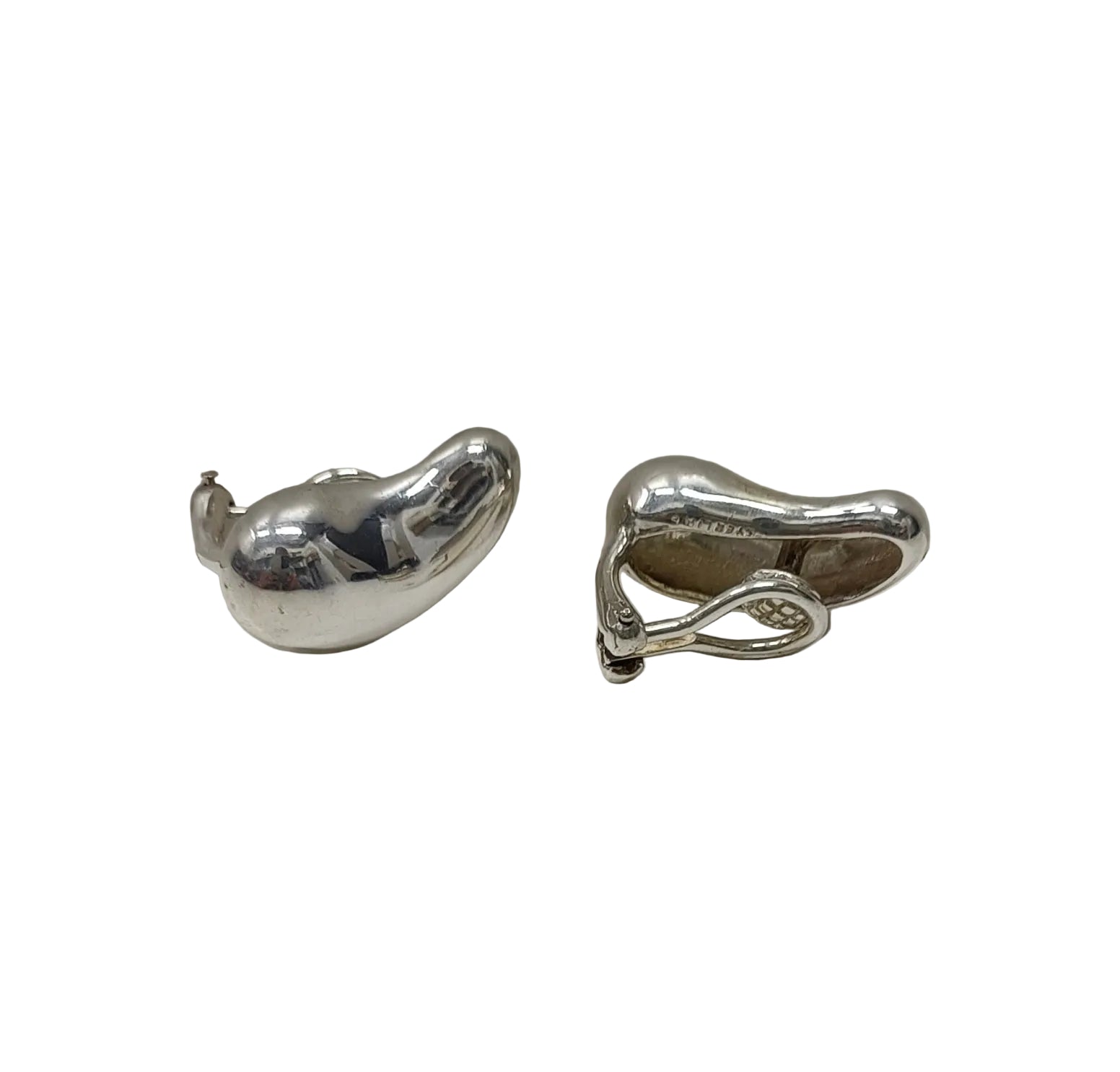 Tiffany & Co Sterling 925 Silver Earring-Elsa Peretti Bean-Clip On Secondary image