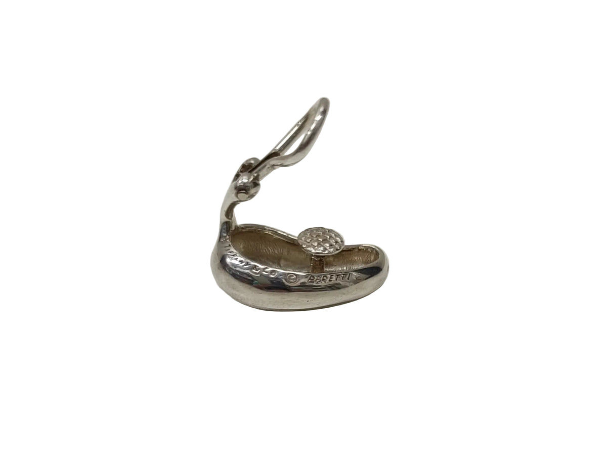 Tiffany & Co Sterling 925 Silver Earring-Elsa Peretti Bean-Clip On