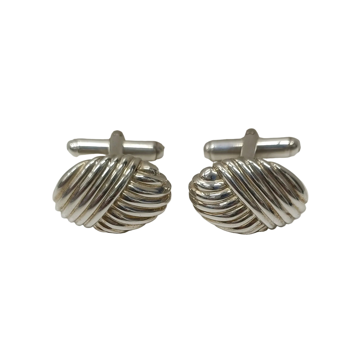 Tiffany & Co Sterling 925 Silver-Round Nautical Seashell Cufflinks Main image