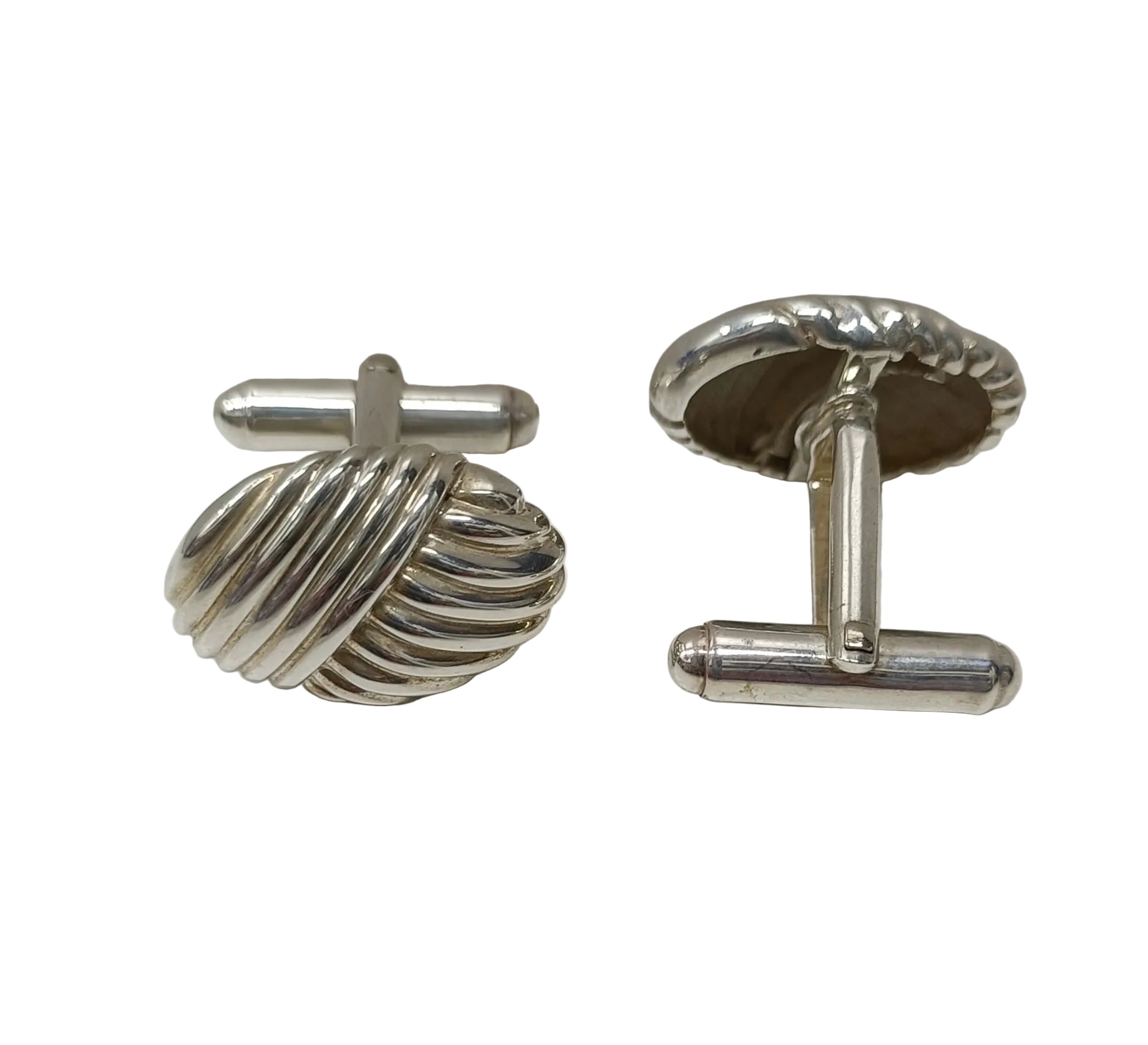 Tiffany & Co Sterling 925 Silver-Round Nautical Seashell Cufflinks Secondary image