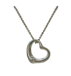 Tiffany & Co Sterling 925 Silver Necklace-Elsa Peretti Open Heart   L-16"