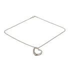 Tiffany & Co Sterling 925 Silver Necklace-Elsa Peretti Open Heart   L-16"