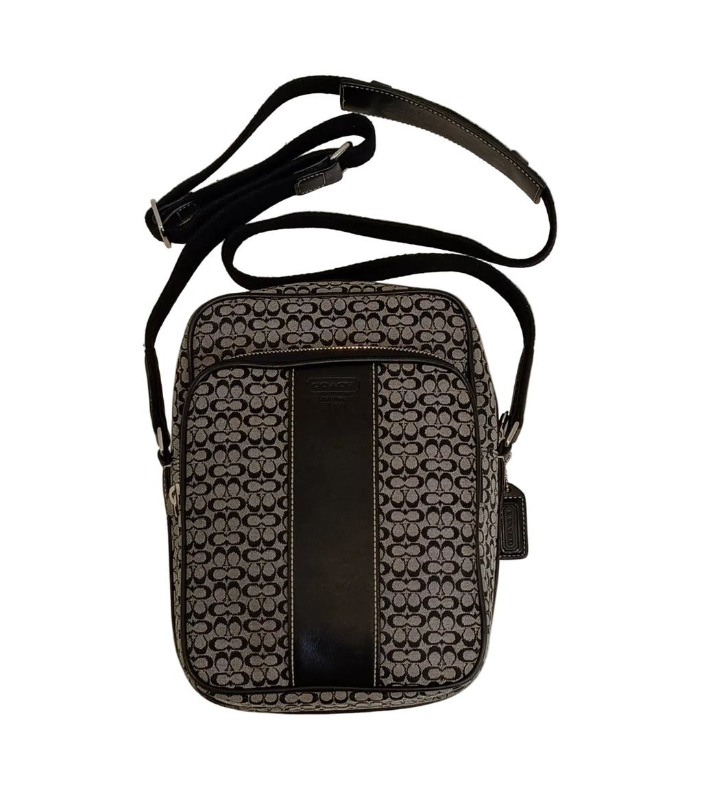 Coach Shoulder Bag-Canvas-Grey & Black