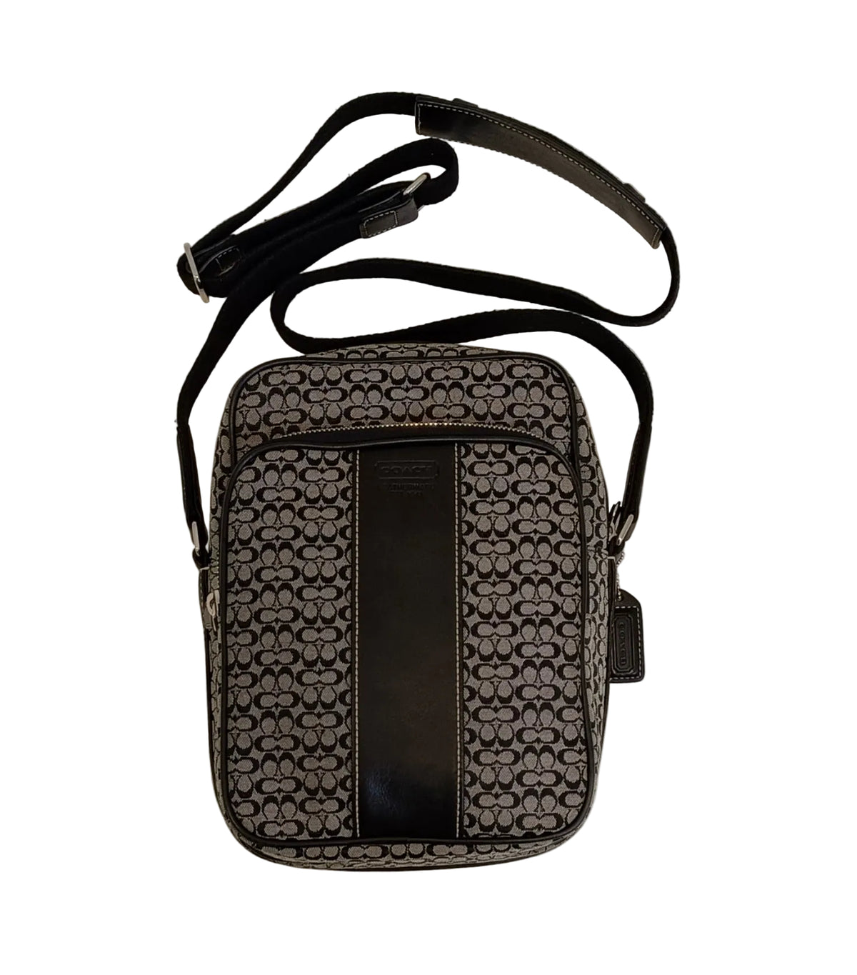 Coach Shoulder Bag-Canvas-Grey & Black