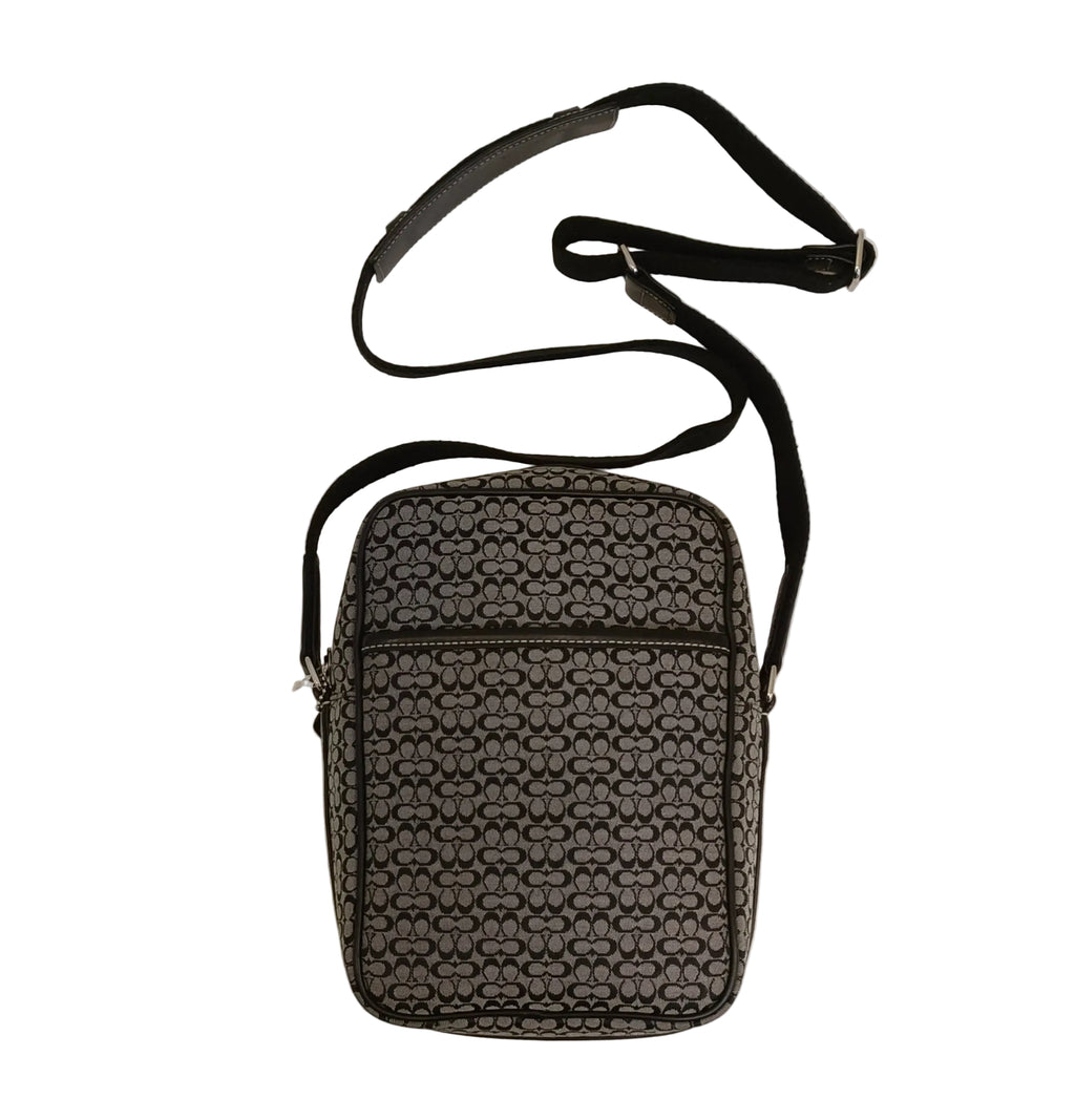 Coach Shoulder Bag-Canvas-Grey & Black