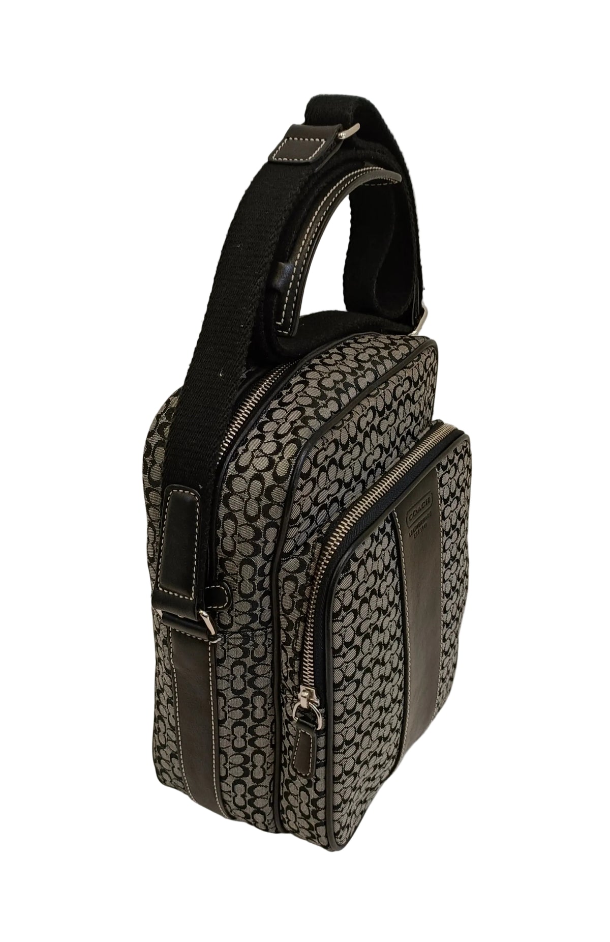 Coach Shoulder Bag-Canvas-Grey & Black