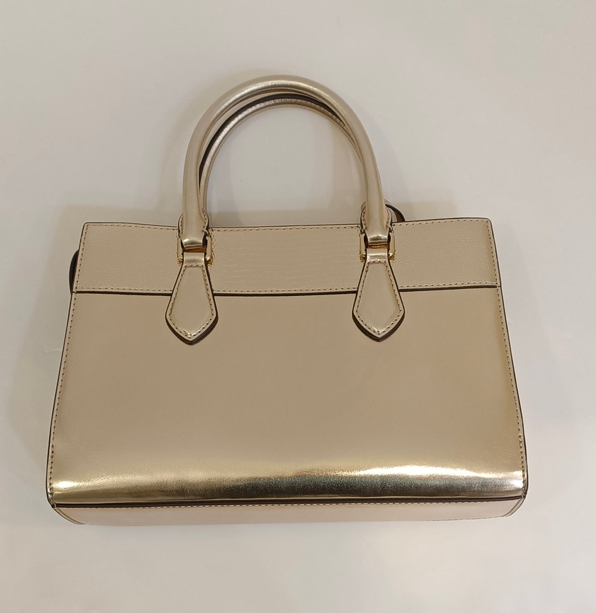Michael Kors Tote Bag-Shiny Gold Bag-Leather