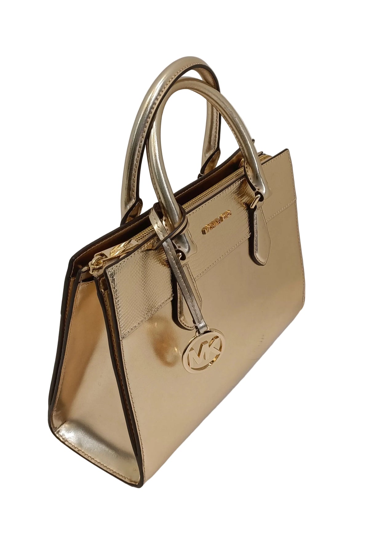 Michael Kors Tote Bag-Shiny Gold Bag-Leather