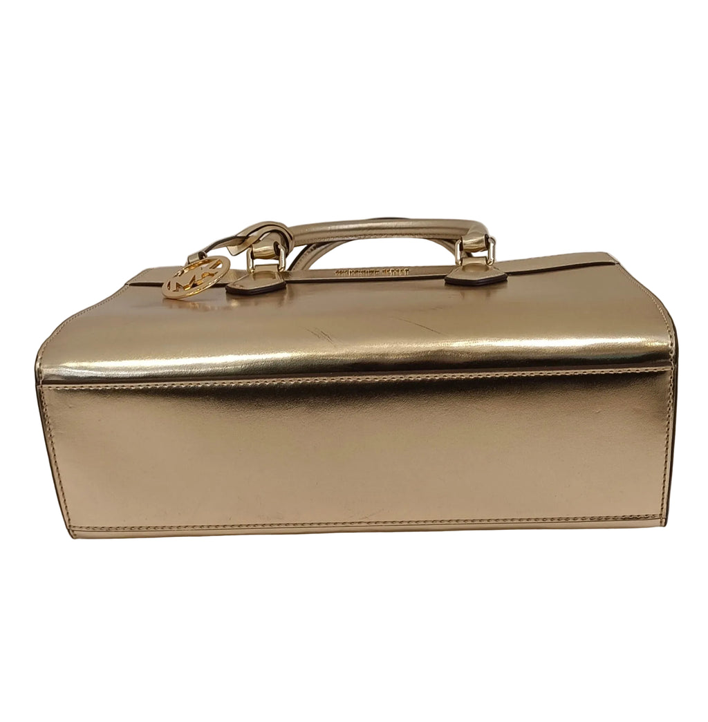 Michael Kors Tote Bag-Shiny Gold Bag-Leather