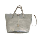 Tiffany & Co Tote Bag-Metallic Silver Leather