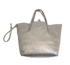 Tiffany & Co Tote Bag-Metallic Silver Leather