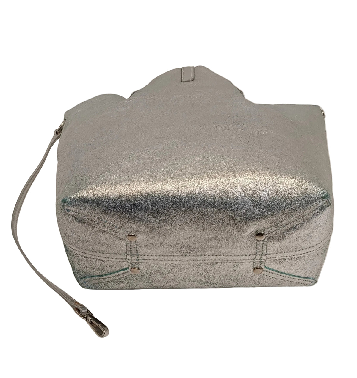 Tiffany & Co Tote Bag-Metallic Silver Leather