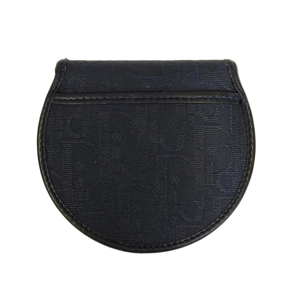 Christian Dior Coin Case-Navy Gold Buckle