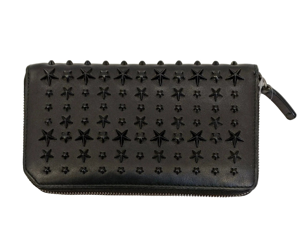 Jimmy Choo Long Wallet-Black & Leather