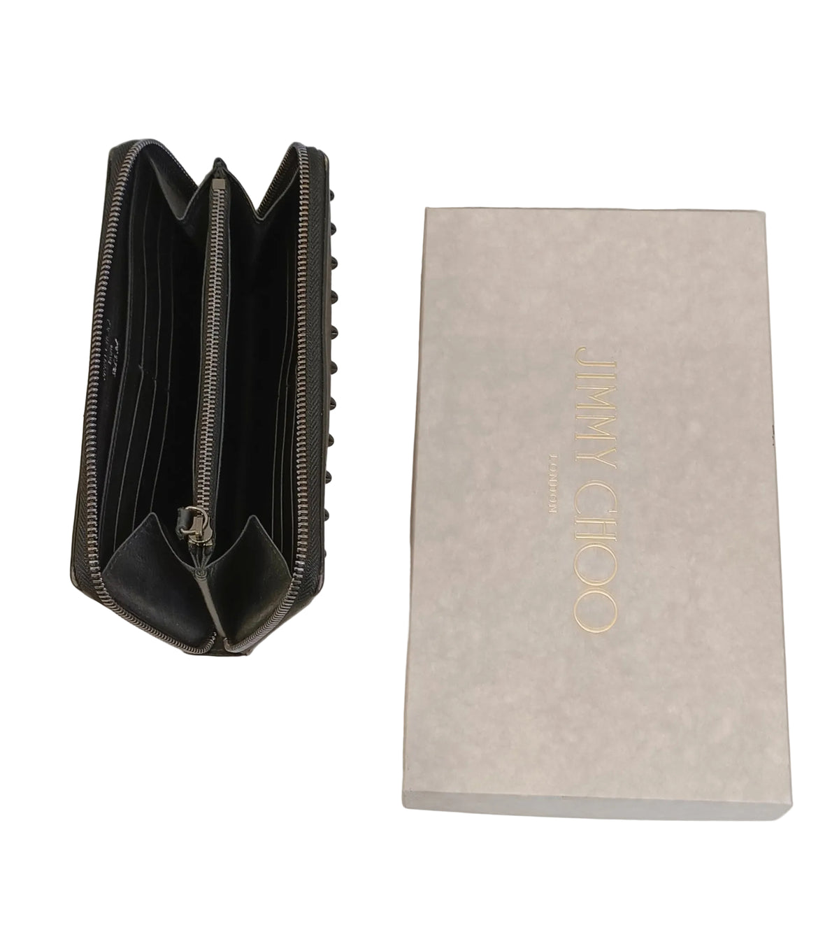 Jimmy Choo Long Wallet-Black & Leather