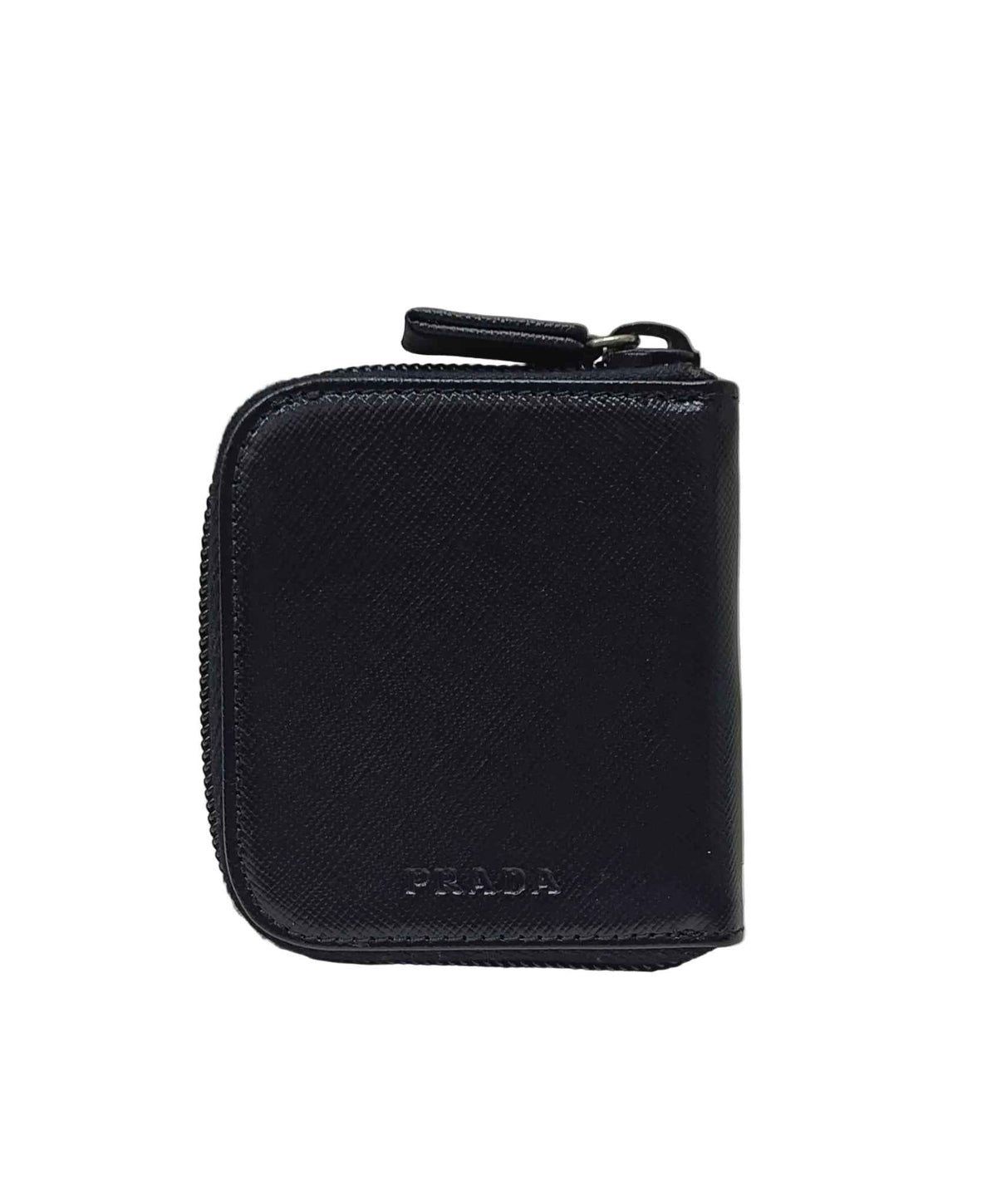 Prada Coin Case-Black Leather With Box