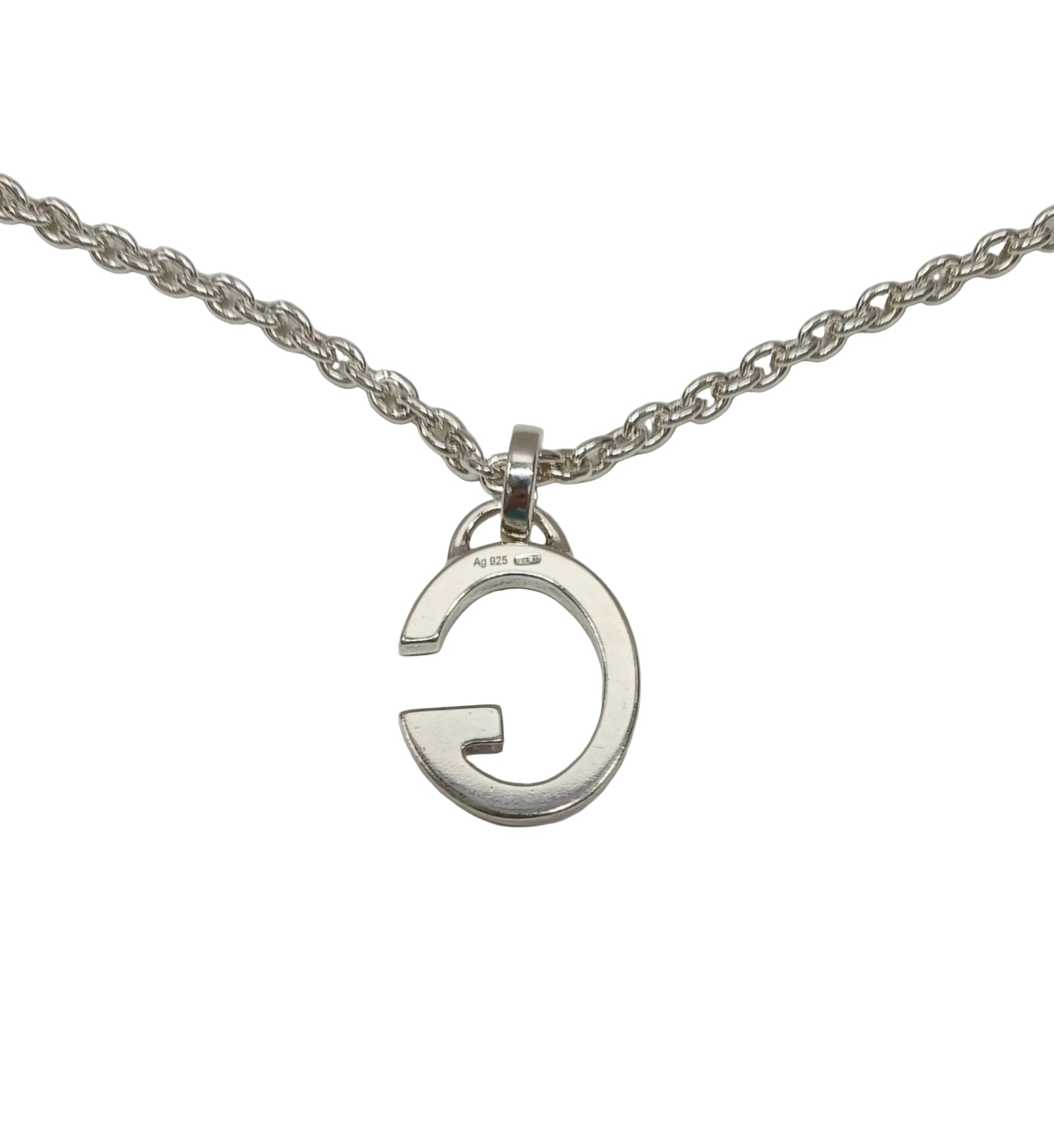 Gucci Sterling Silver Necklace-G Letter Pendant/Box & Pouch Secondary image