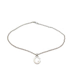 Gucci Sterling Silver Necklace-G Letter Pendant/Box & Pouch