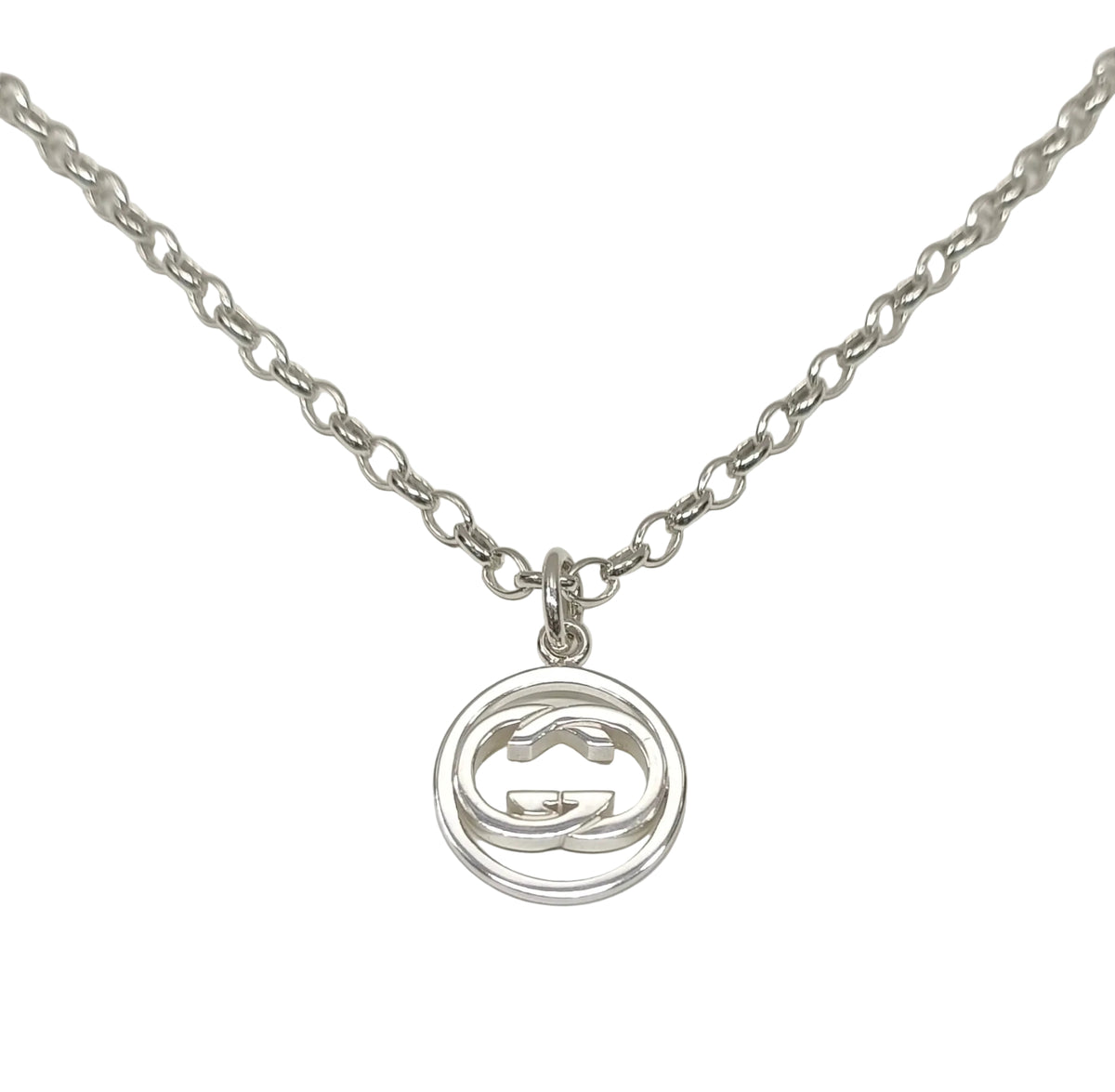 Gucci Sterling Silver Necklace-Interlocking G/Pouch Main image