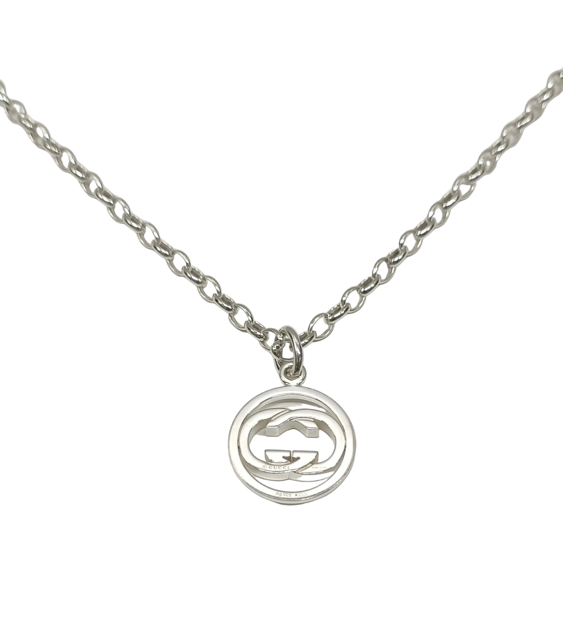 Gucci Sterling Silver Necklace-Interlocking G/Pouch Secondary image