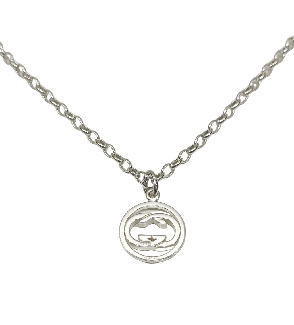 Gucci Sterling Silver Necklace-Interlocking G/Pouch