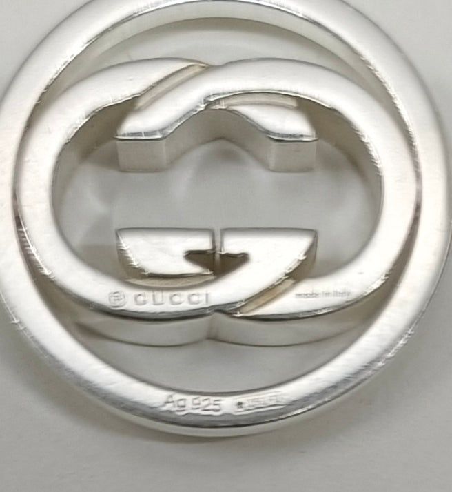 Gucci Sterling Silver Necklace-Interlocking G/Pouch