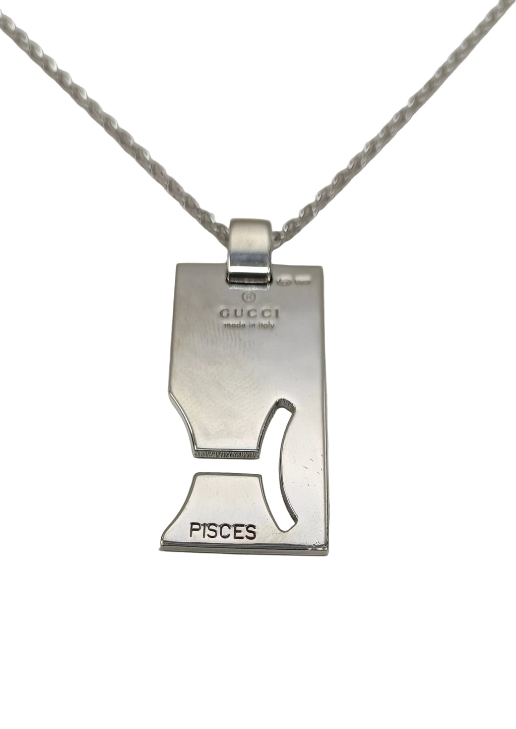 Gucci Sterling Silver Necklace-Pisces Plate Tag