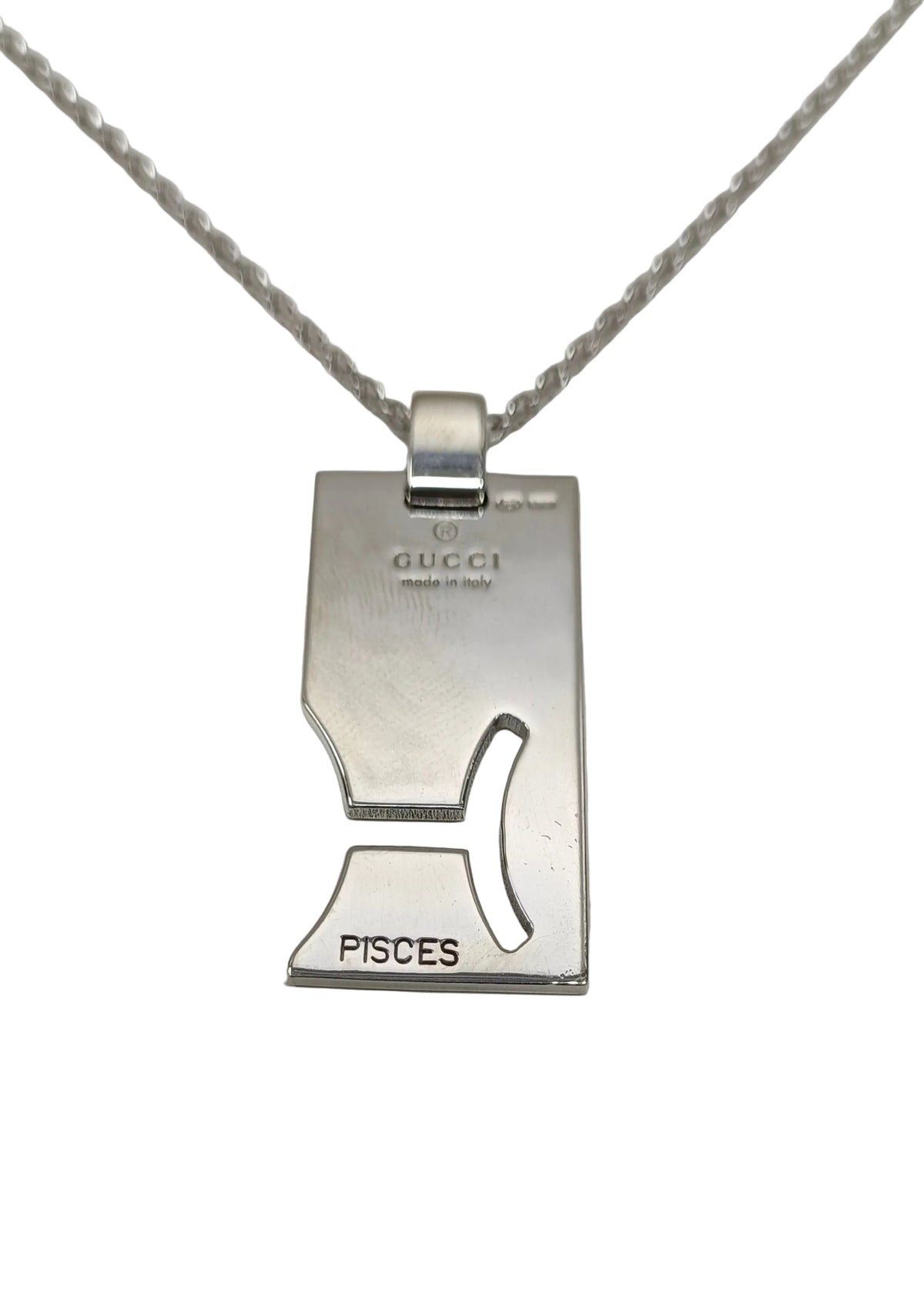Gucci Sterling Silver Necklace-Pisces Plate Tag