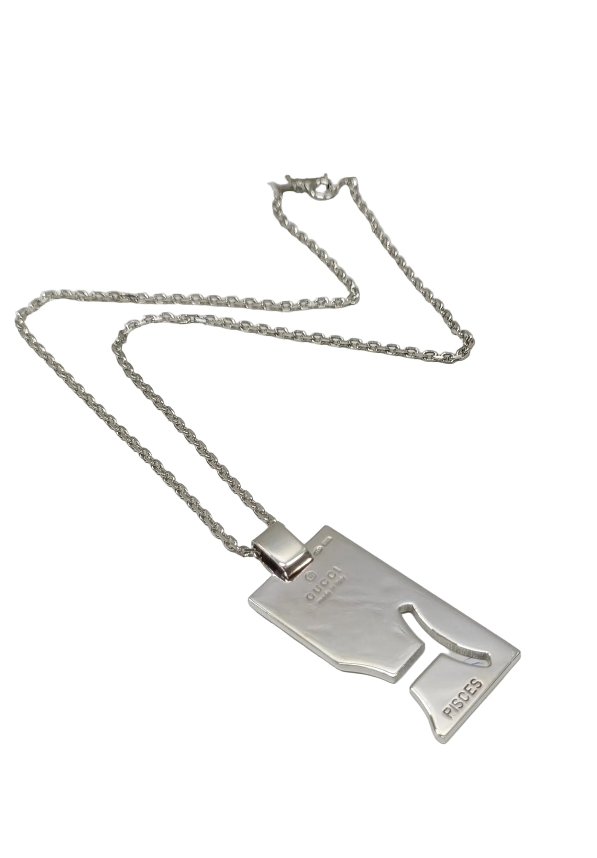 Gucci Sterling Silver Necklace-Pisces Plate Tag