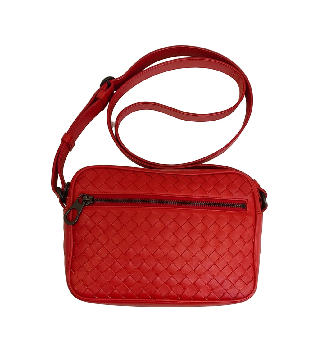 Bottega Veneta Shoulder Bag-Red/Leather/Intrecciato
