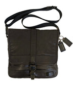 Coach Man Shoulder Bag-Black Leather
