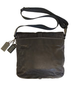 Coach Man Shoulder Bag-Black Leather