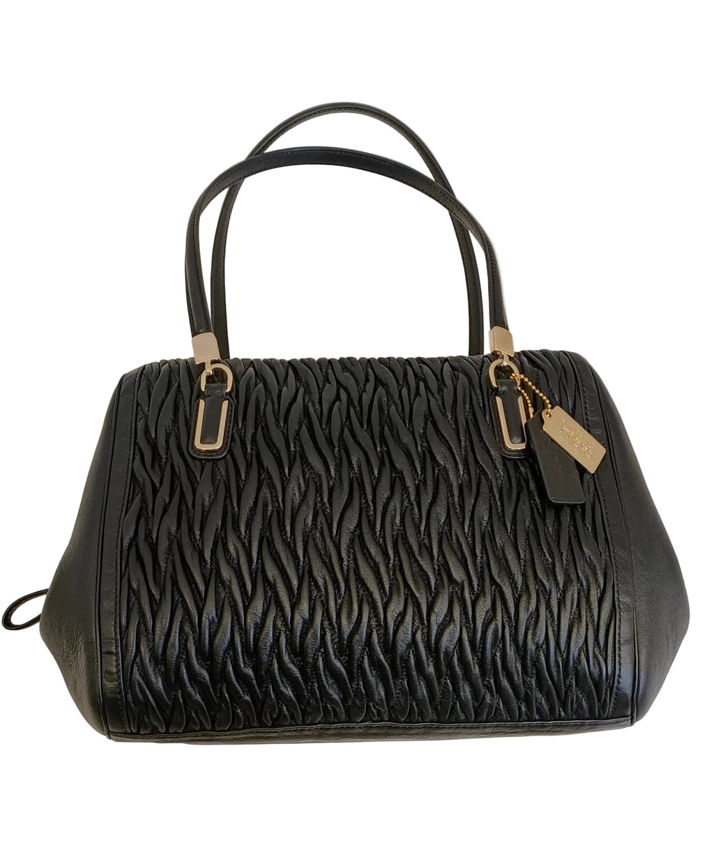 Coach Tote Bag-Black Quilted Leather/2 Way